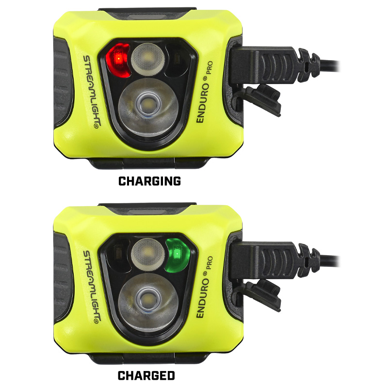Streamlight Enduro Pro USB - Includes USB cord, elastic head strap, rubber hard hat strap, 3M® Dual Lock® - Box - Yellow - 4