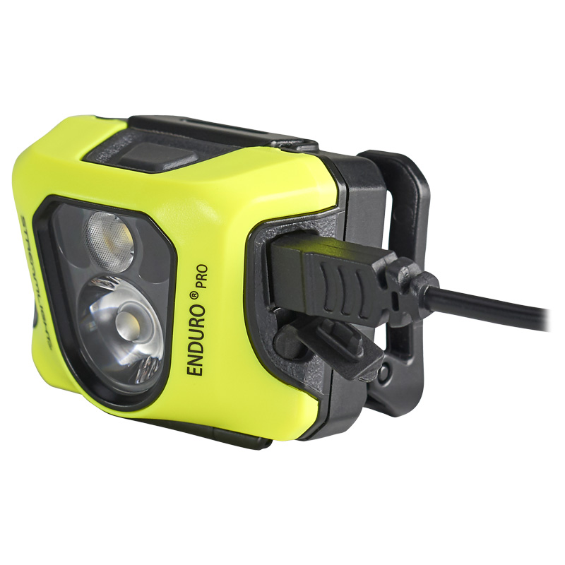 Streamlight Enduro Pro USB - Includes USB cord, elastic head strap, rubber hard hat strap, 3M® Dual Lock® - Box - Yellow - 5