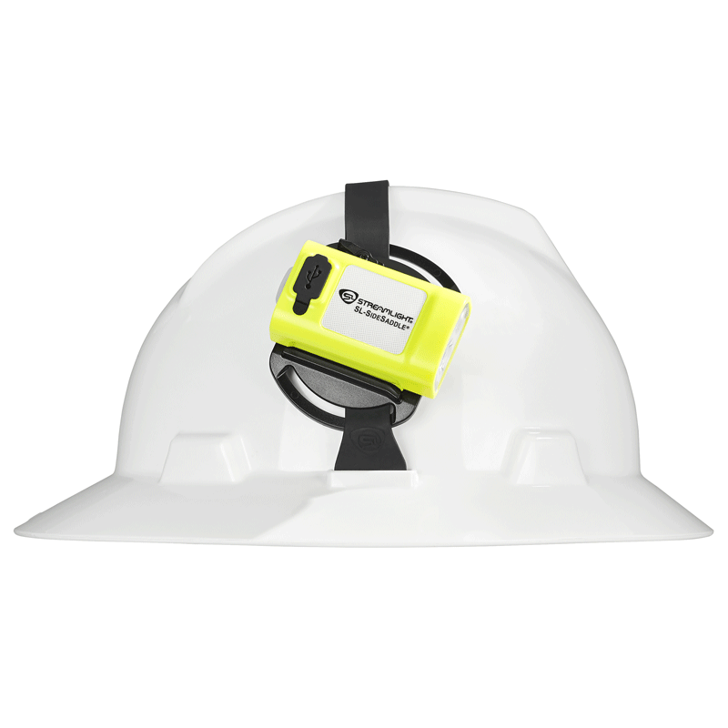 Streamlight SL-SideSaddle USB - Includes hard hat mount kit (baseplate, slot strap, universal Y-strap), USB-C cord and (1) lithium polymer battery - Box - Black - 4