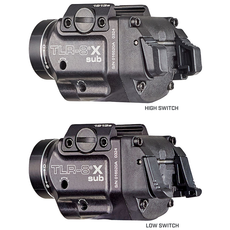 Streamlight TLR-8 X sub (1913OS) - Includes mounting kit with keys, high/low paddle switches and CR123A lithium battery - Box - 4