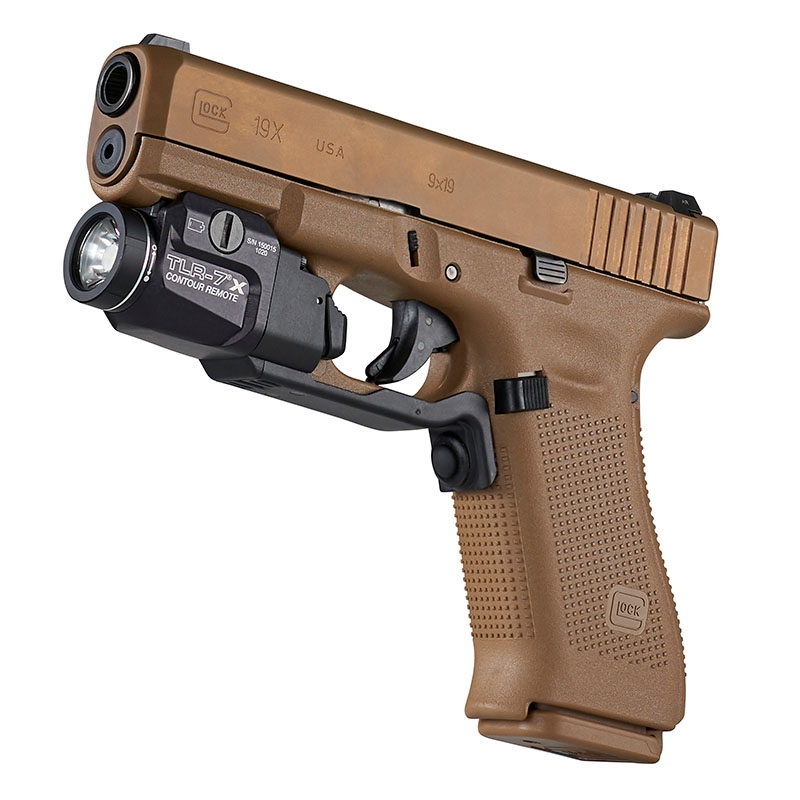 Streamlight TLR-7 X Contour Remote (for most railed GLOCK® Gen 4 or Gen 5 models) - Includes mounting key, CR123A lithium battery - Box - Black - 6