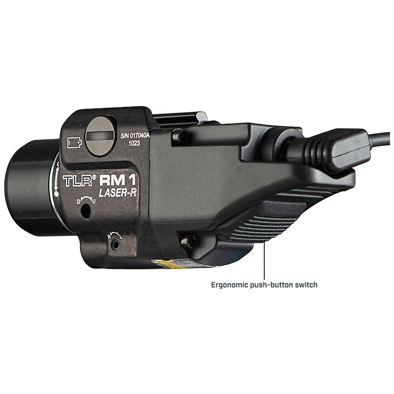 Streamlight TLR RM 1 Laser R - System - Includes M-LOK Mount, remote door switch, remote pressure switch, mounting clips, (1) CR123A lithium battery - Box - Black - 4