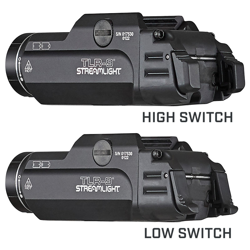 Streamlight TLR-9 - Includes high switch (mounted), low switch, (2) CR123A lithium batteries and key kit - Box - 3