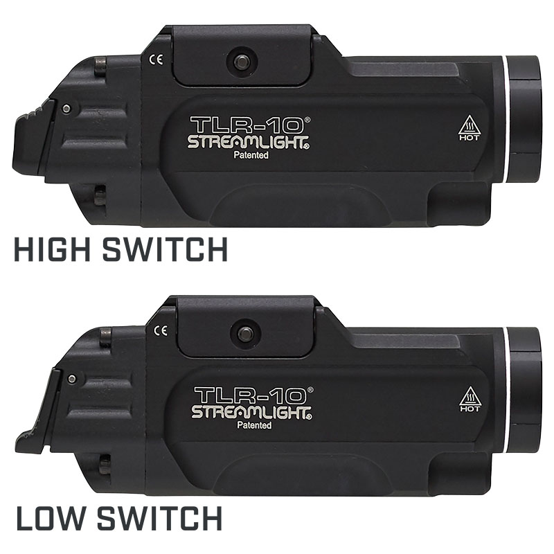 Streamlight TLR-10 - Includes high switch (mounted), low switch, (2) CR123A lithium batteries and key kit - Black - 4