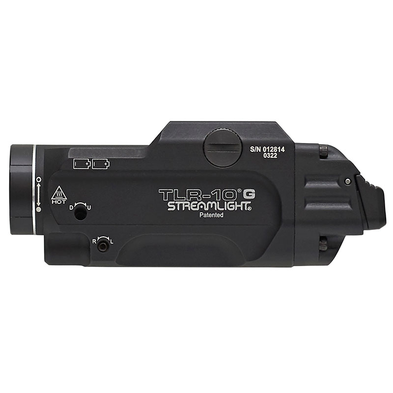 Streamlight TLR-10 G - Includes high switch (mounted), low switch, (2) CR123A lithium batteries and key kit - Black - 2