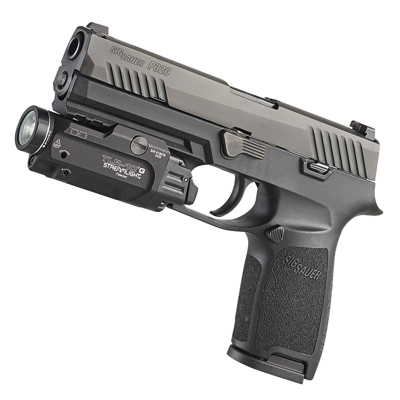Streamlight TLR-10 G - Includes high switch (mounted), low switch, (2) CR123A lithium batteries and key kit - Black - 6