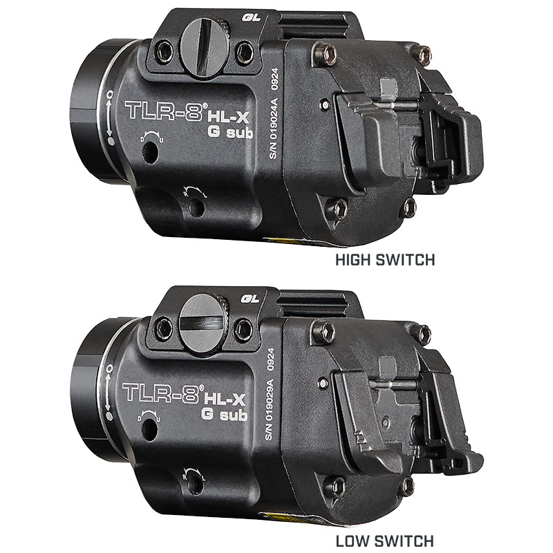 Streamlight TLR-8 HL-X G sub USB (SIG SAUER® P365®/XL closed rail systems*) - Includes high and low switches, (1) SL-B9 rechargeable battery pack, USB-C cord, multi-tool and mounting kit with key - Box - 4