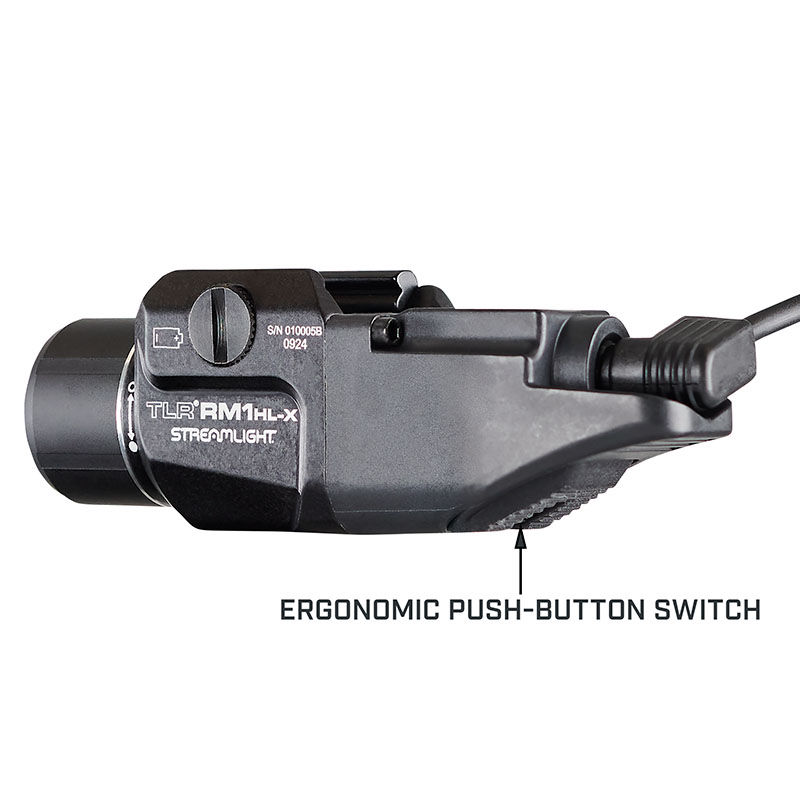 Streamlight TLR RM 1 HL-X USB - System - Includes M-LOK Mount, key kit, mounting hardware, straight momentary pressure switch, (1) SL-B9 rechargeable battery pack and USB-C cord - Box - 4