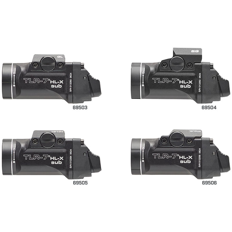 Streamlight TLR-7 HL-X sub USB (SIG SAUER® P365®/XL closed rail systems*) - Includes mounting kit with key, multi-tool and (1) SL-B9 Li-ion rechargeable battery pack and USB-C cord - Black *Does not fit the P365® XMACRO - 5
