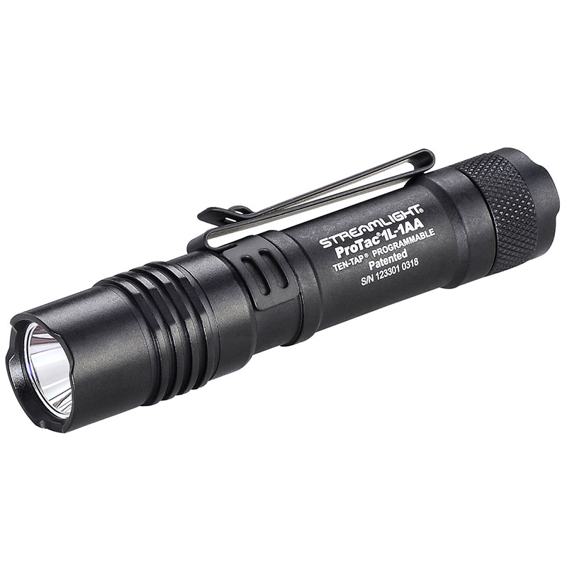 Streamlight ProTac 1L-1AA - Includes (1) CR123A lithium and "AA" Alkaline battery and holster - Clam - Black - 2