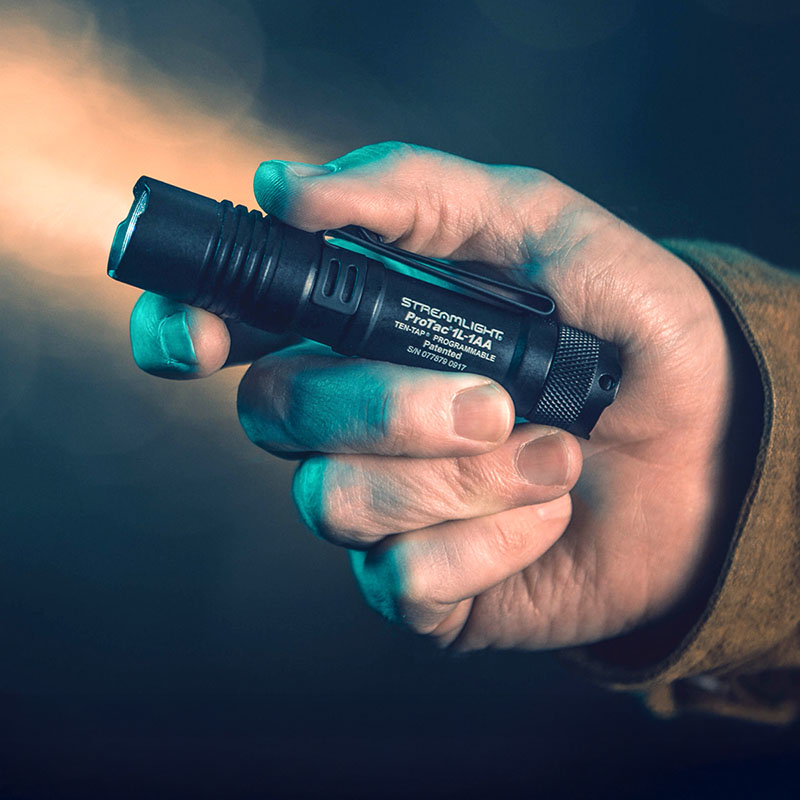 Streamlight ProTac 1L-1AA - Includes (1) CR123A lithium and "AA" Alkaline battery and holster - Clam - Coyote - 6