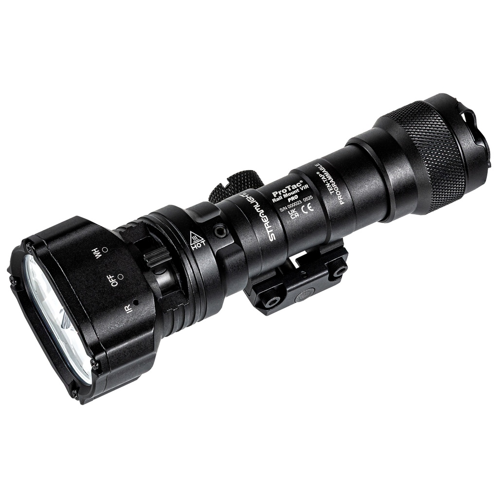 Streamlight ProTac Rail Mount VIR Pro - Includes Jack Cap®, M-LOK® Kit, momentary switch, hardware kit, 2.5 mm Allen Wrench and (2) CR123A lithium batteries - Black - 2