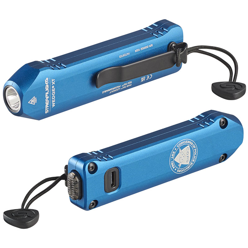 Streamlight Wedge XT - Includes USB-C cord and pocket lanyard - Blue (C.O.P.S) - 3