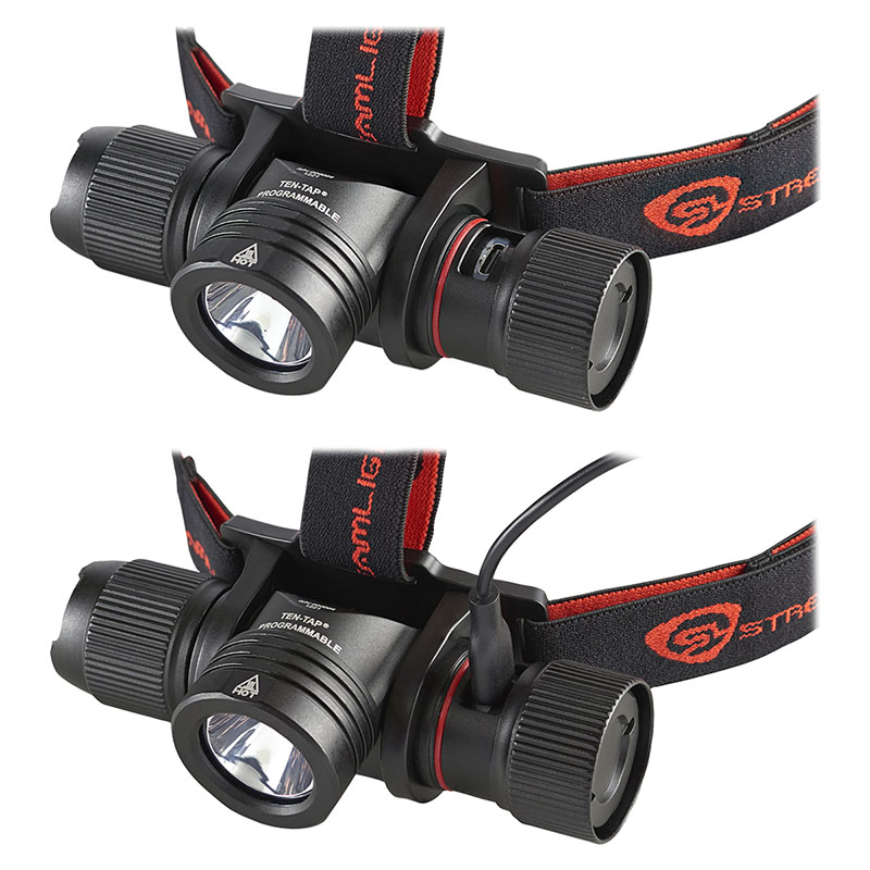 Streamlight ProTac 2.0 Headlamp - Includes (1) SL-B50 battery pack, USB-C cord, elastic head strap, and rubber hard hat strap - Black - 2