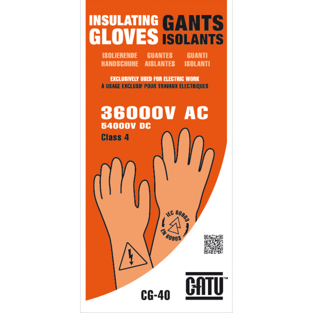 CATU Latex electrical insulating gloves class 4 - 36 000 V AC1