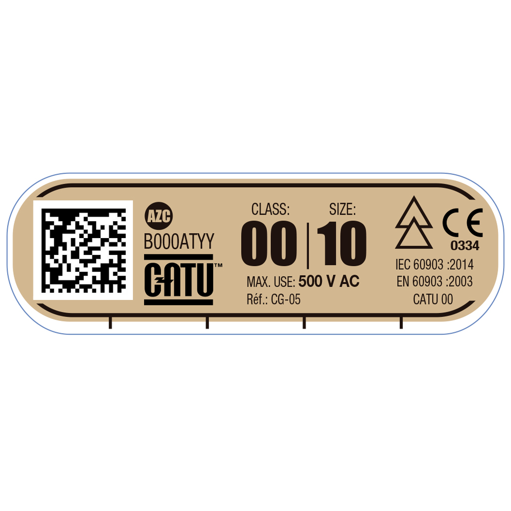 CATU Electrical insulating rubber electrical gloves class 00 - 500 V AC1