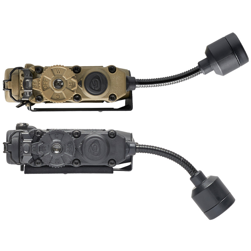 Streamlight Sidewinder Stalk - Includes Helmet Clip (attached to light), E-Mount, (1) CR123A & "AA" Alkaline battery - Mailer - Coyote - 6