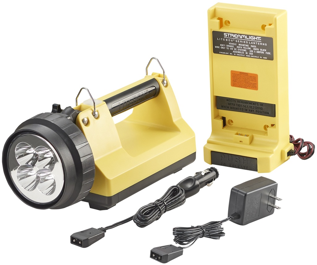 Streamlight E-Spot LiteBox Standard System - 120V/100V AC/12V DC - Includes shoulder strap & mounting rack - Yellow