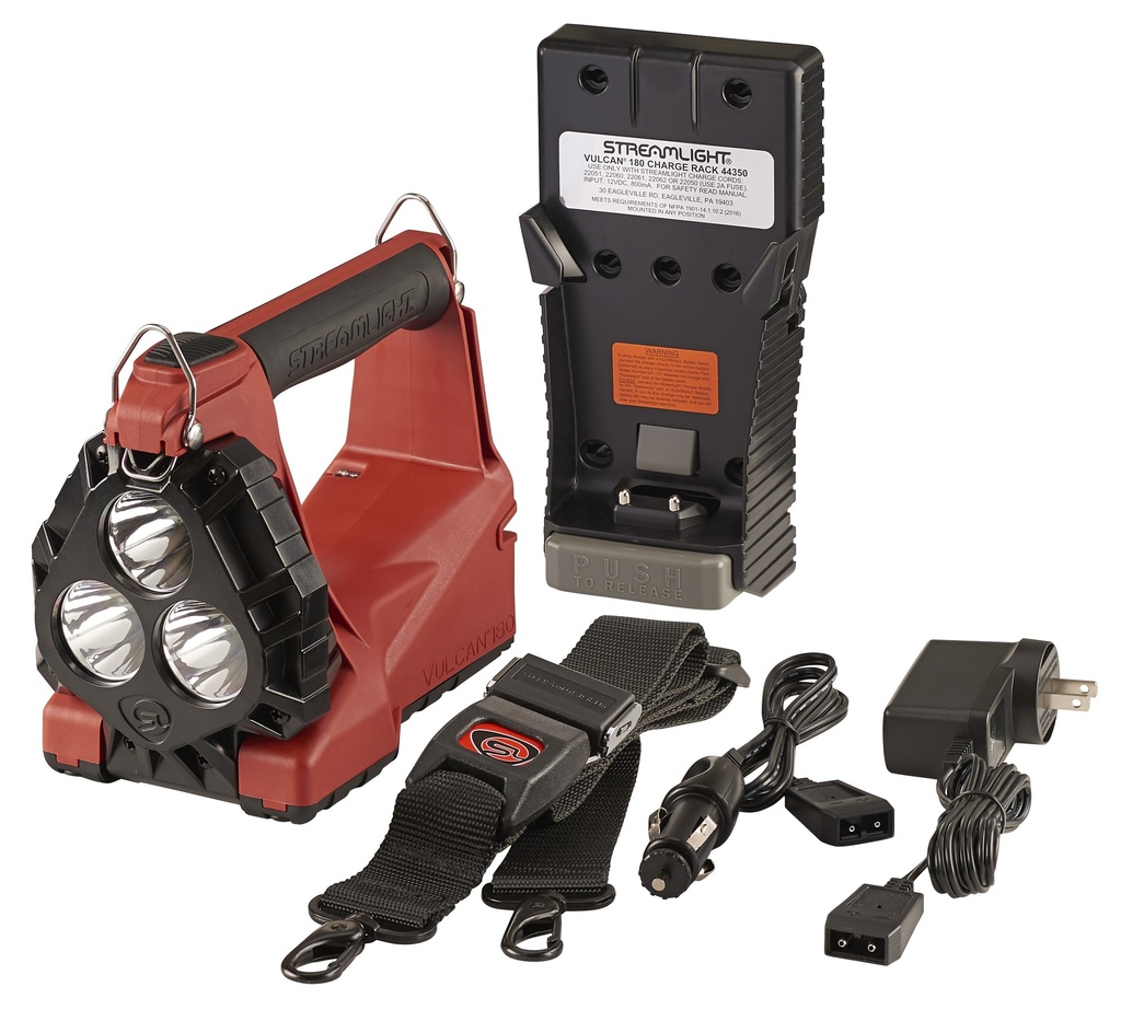 Streamlight Vulcan 180 HAZ-LO Standard System (ATEX) - 120V/100V AC/12V DC - Includes quick release shoulder strap - Orange