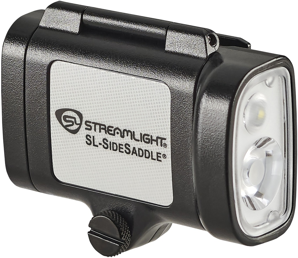 Streamlight SL-SideSaddle - Includes hard hat mount kit (baseplate, slot strap, universal Y-strap) and (3) AAA alkaline batteries - Box - Black