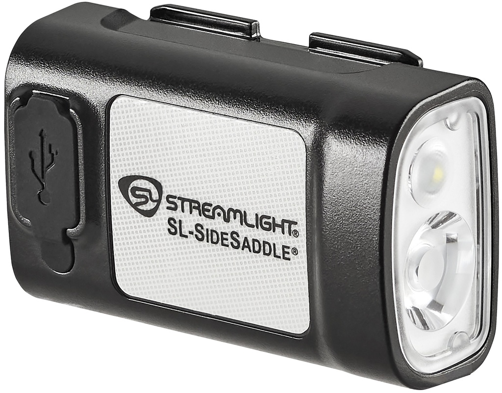 Streamlight SL-SideSaddle USB - Includes hard hat mount kit (baseplate, slot strap, universal Y-strap), USB-C cord and (1) lithium polymer battery - Box - Black