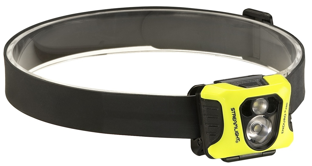 Streamlight Enduro Pro - White/Red LEDs - Includes (3) "AAA" Alkaline batteries, rubber hard hat strap, elastic head strap, 3M® Dual Lock® - Box - Yellow