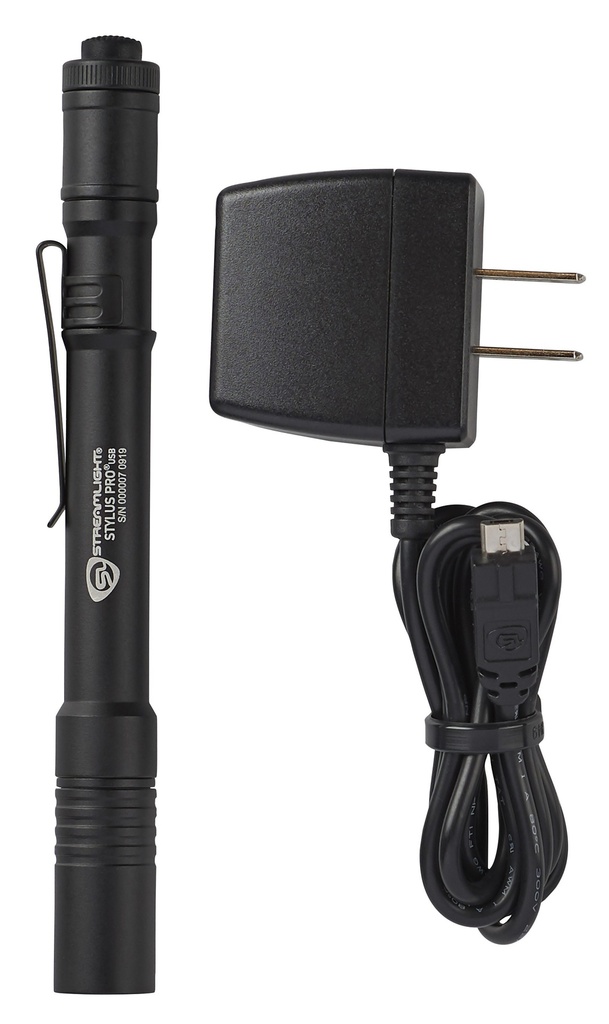 Streamlight Stylus Pro USB - 120V AC - Includes nylon holster - Black with White LED
