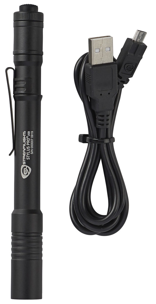 Streamlight Stylus Pro USB - Includes nylon holster - Black with White LED