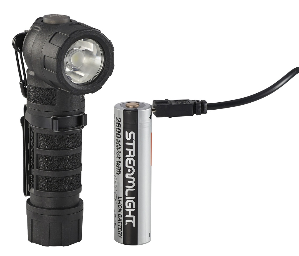Streamlight PolyTac 90 X USB - Includes (1) SL-B26 battery pack and USB cord - Box - Black