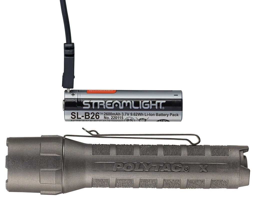 Streamlight PolyTac X USB - Includes (1) SL-B26 battery pack - Clam - Black