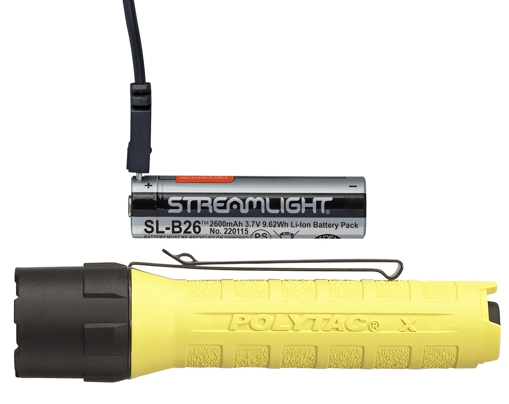 Streamlight PolyTac X USB - Includes (1) SL-B26 battery pack - Clam - Yellow