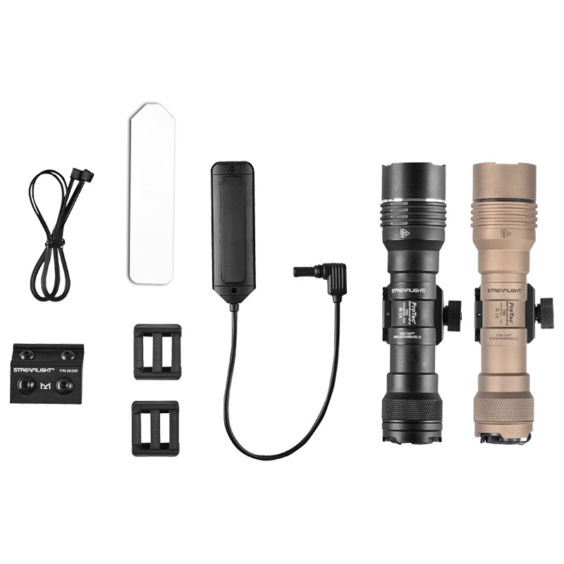 Streamlight ProTac Rail Mount HP-X Pro USB - System - Includes Jack-Cap® tail cap switch, M-LOK® mount, mounting hardware, Allen wrench, straight momentary pressure switch, (1) SL-B26 rechargeable battery pack and USB cord - Box