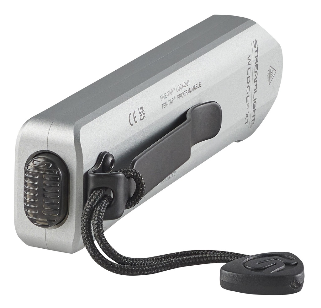 Streamlight Wedge XT - Includes USB-C cord and pocket lanyard - Silver