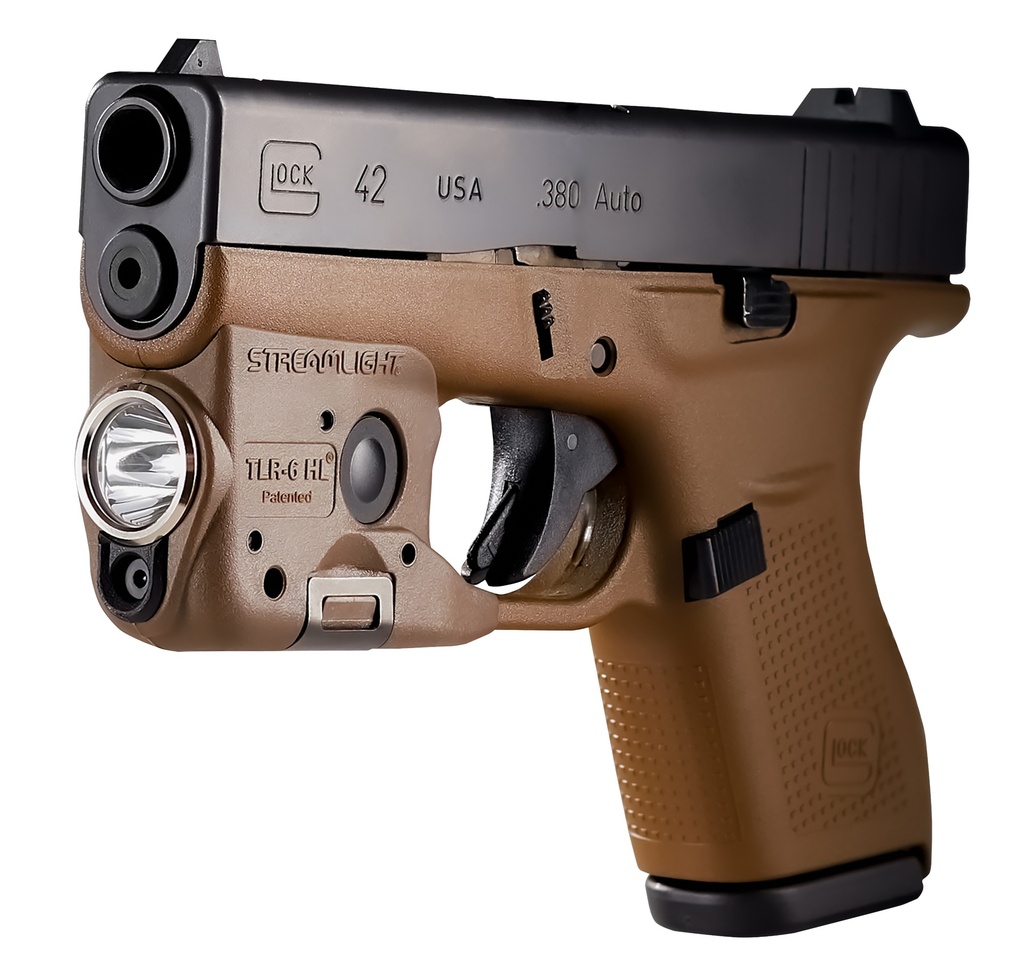 Streamlight TLR-6 HL (GLOCK® 42/43) White LED / Red Laser – Includes (3) SL-B2 batteries and charger – Flat Dark Earth Brown