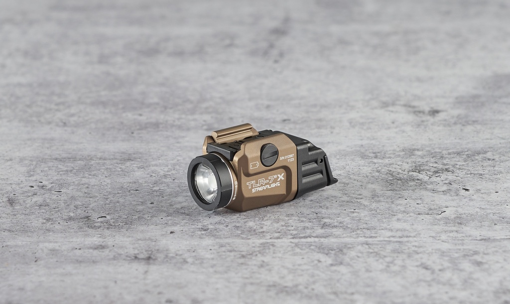Streamlight TLR-7 X - Includes low switch, high switch, CR123A lithium battery and key kit - Box - FDE