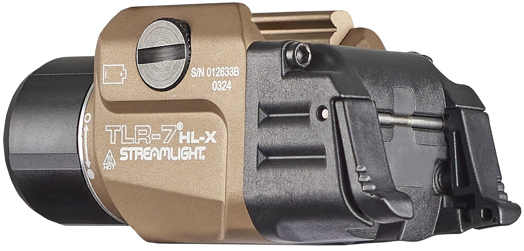 Streamlight TLR-7 HL-X USB – Includes high and low paddle switches, rail locating keys, and (1) SL-B9 lithium battery pack – FDE