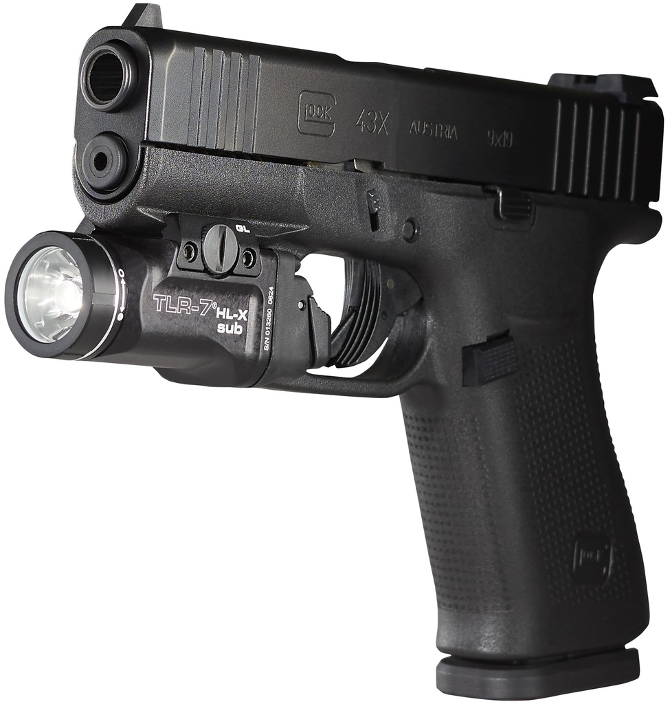 Streamlight TLR-7 HL-X sub USB (GLOCK® 43X/48 MOS | 43X/48 Rail) - Includes mounting kit with key, multi-tool and (1) SL-B9 Li-ion rechargeable battery pack and USB-C cord - Black