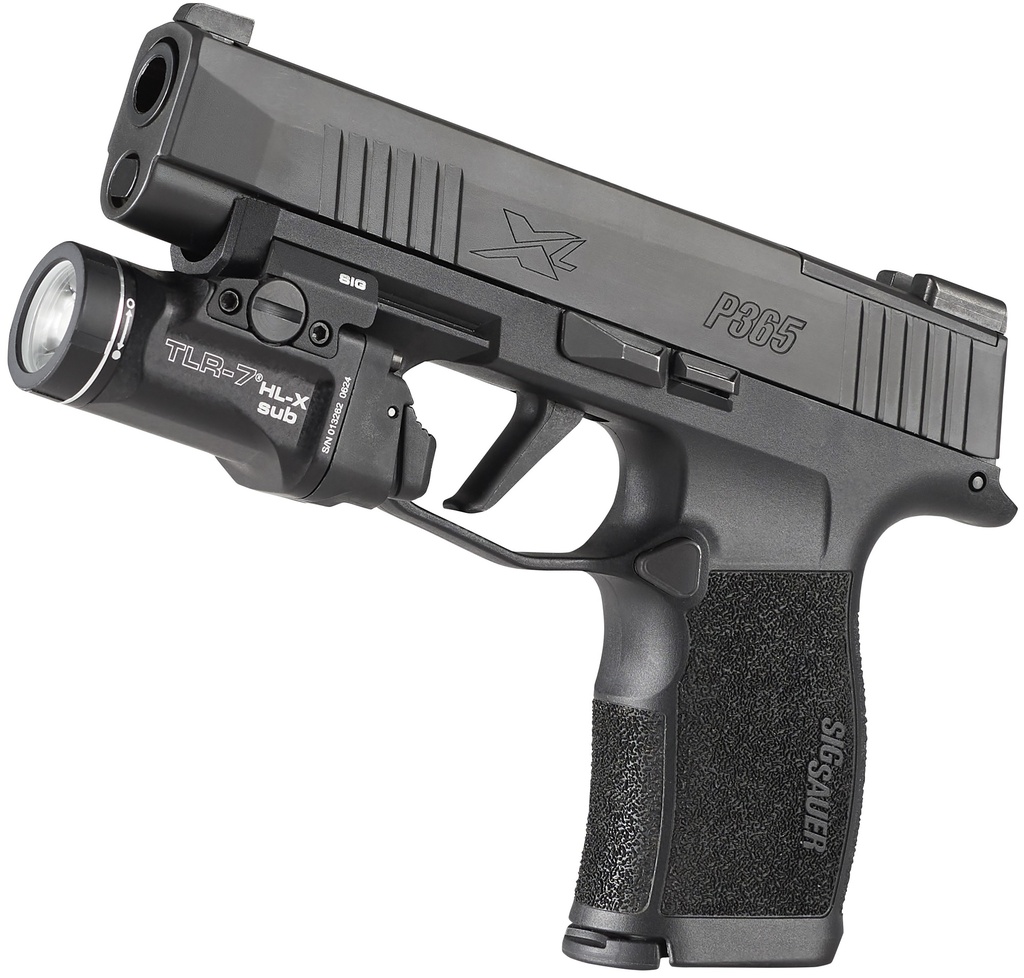 Streamlight TLR-7 HL-X sub USB (SIG SAUER® P365®/XL closed rail systems*) - Includes mounting kit with key, multi-tool and (1) SL-B9 Li-ion rechargeable battery pack and USB-C cord - Black *Does not fit the P365® XMACRO