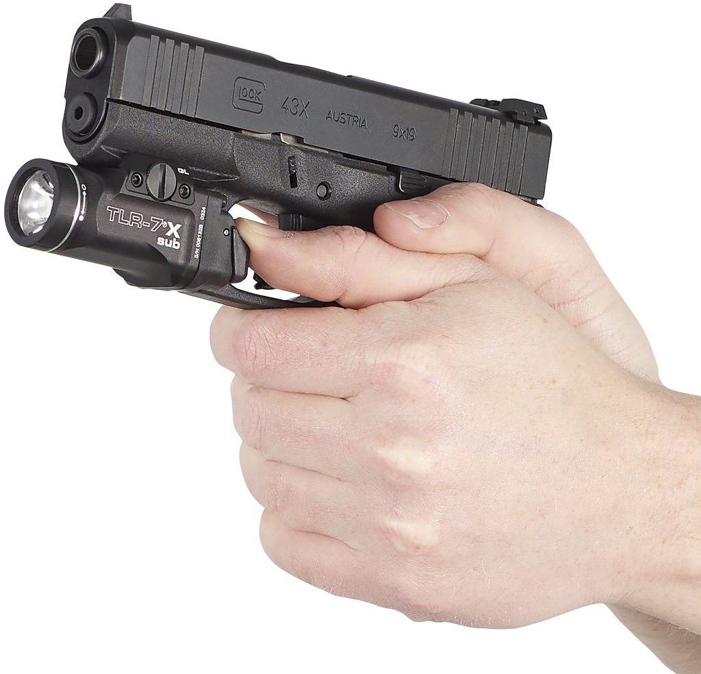 Streamlight TLR-7 X sub (GLOCK® 43X/48 MOS | 43X/48 Rail) - Includes mounting kit with key, multi-tool, and (1) CR123A lithium battery