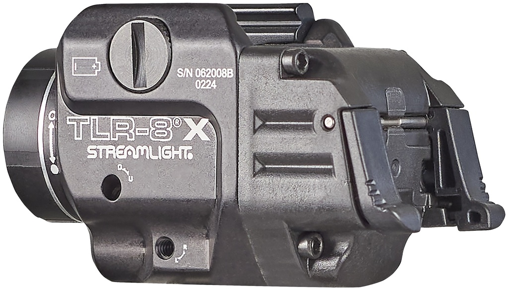 Streamlight TLR-8 X - Includes high switch, low switch, CR123A lithium battery and key kit - Box