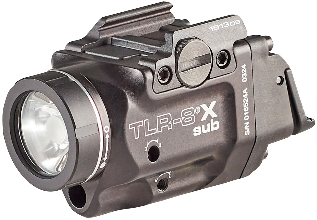 Streamlight TLR-8 X sub (1913OS) - Includes mounting kit with keys, high/low paddle switches and CR123A lithium battery - Box