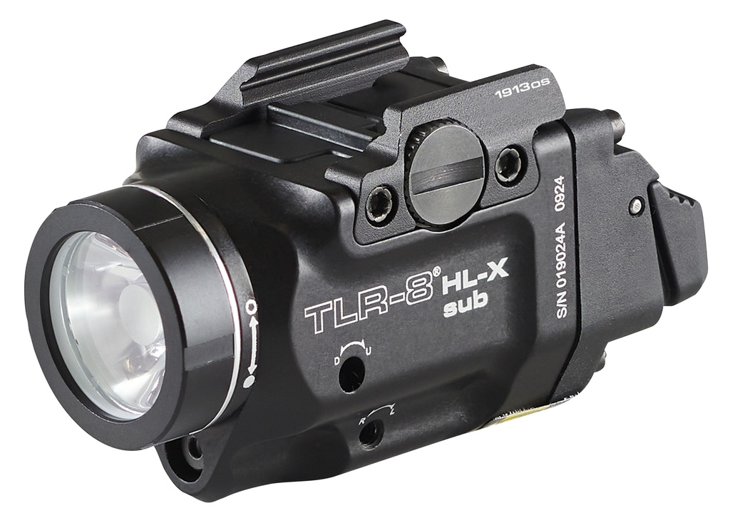Streamlight TLR-8 HL-X sub USB (1913OS) - Includes high and low switches, (1) SL-B9 rechargeable battery pack, USB-C cord, multi-tool and mounting kit with key - Box