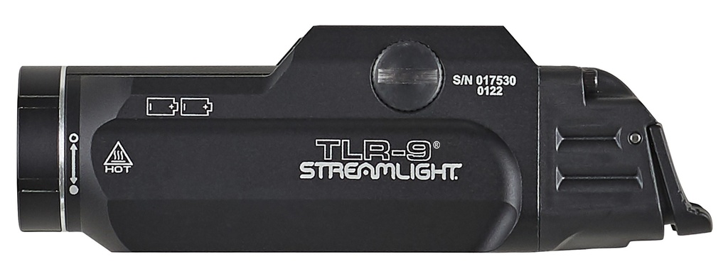 Streamlight TLR-9 - Includes high switch (mounted), low switch, (2) CR123A lithium batteries and key kit - Box
