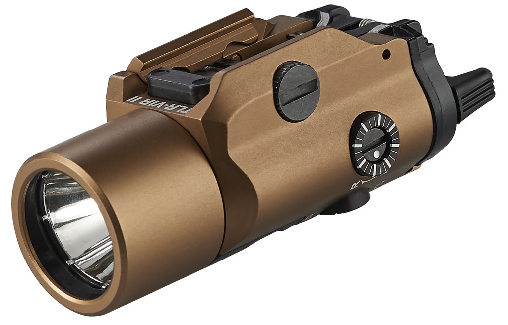 Streamlight TLR-VIR II visible LED/IR illuminator/IR laser - Includes Rail Locating Keys and CR123A lithium battery - Box - Coyote