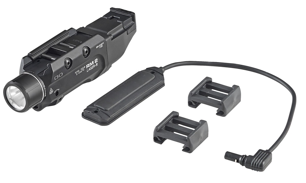 Streamlight TLR RM 2 Laser R - System- Includes M-LOK Mount, remote door switch, remote pressure switch, mounting clips and (2) CR123A lithium batteries - Box - Black
