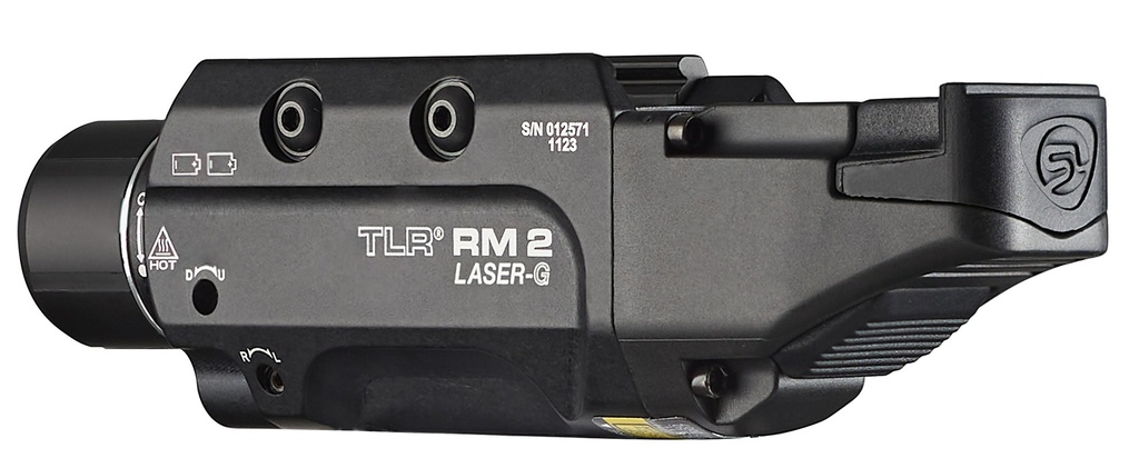 Streamlight TLR RM 2 Laser G - Light only - Includes M-LOK Mount, key kit and (2) CR123A lithium batteries - Box - Black