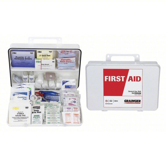First Aid Kit,Bulk,White,397 Pcs,75 Ppl