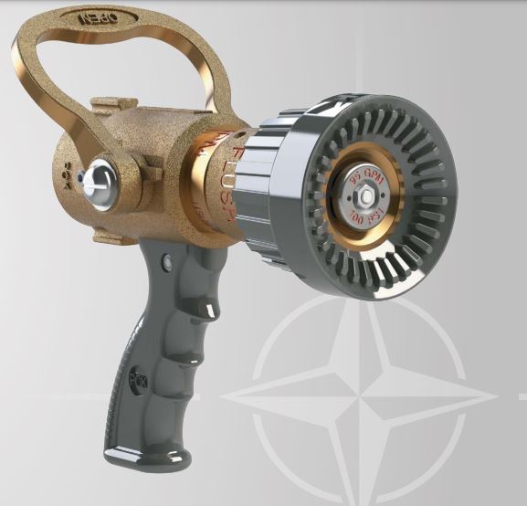 Hand Nozzle "Pokabronze 1000" Fixed Flow Rate 1000 Lpm. Inlet Bs336 Instantaneous 2.5" Male Bronze