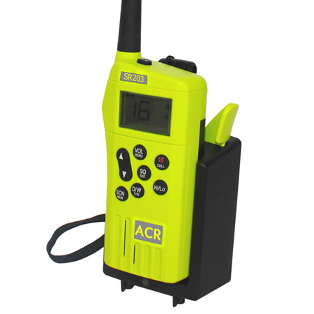 ACR Handheld SR203 Handheld Radio Kit with primary and rechargeable battery and charging kit
