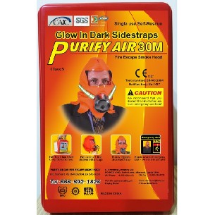 Purify Air 30m CE Certified 30 Minute Hard Case Smoke ESCAPE Hood